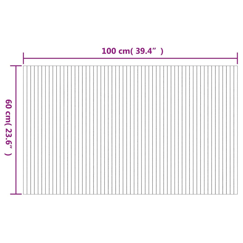 Teppich Rechteckig Hell Natur 60x100 cm Bambus