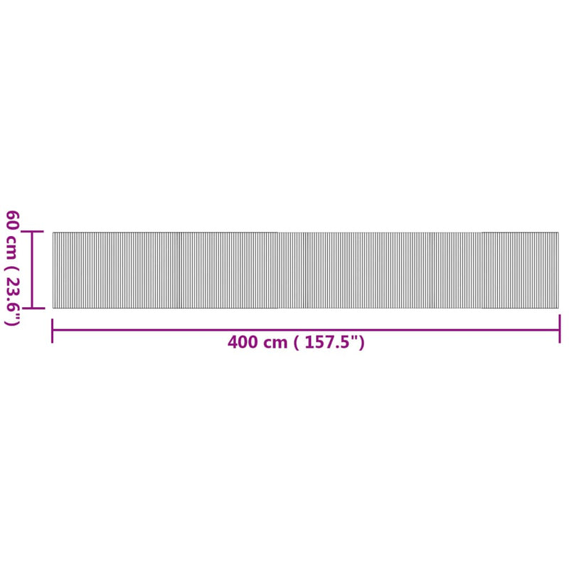 Teppich Rechteckig Natur 60x400 cm Bambus