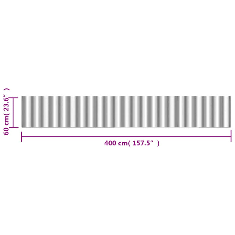 Teppich Rechteckig Hell Natur 60x400 cm Bambus