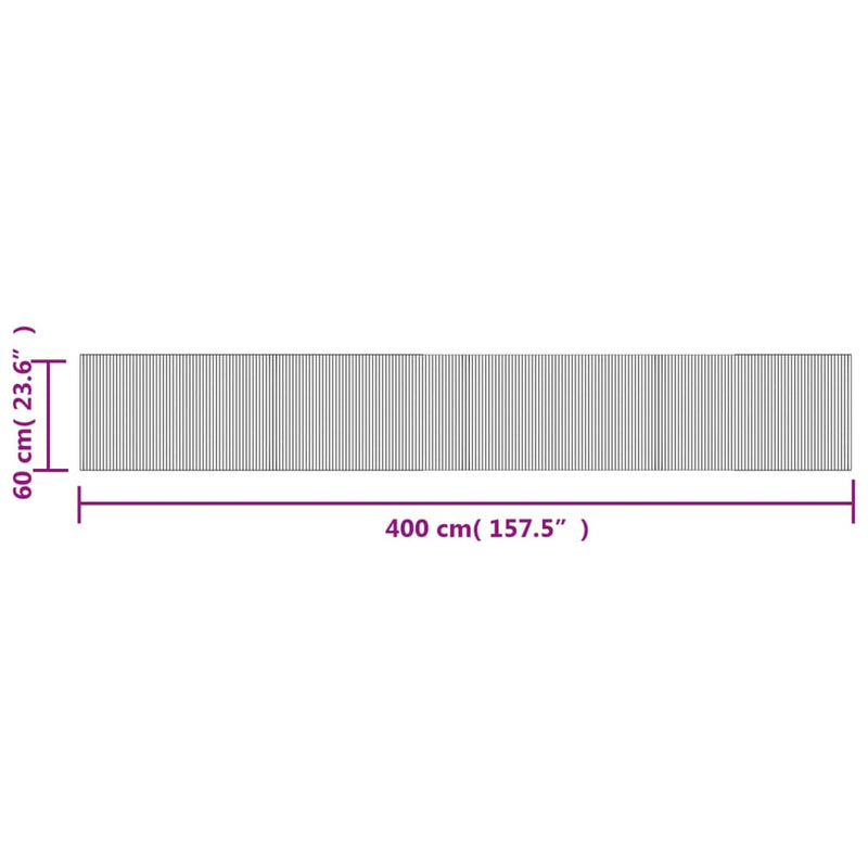 Teppich Rechteckig Grau 60x400 cm Bambus