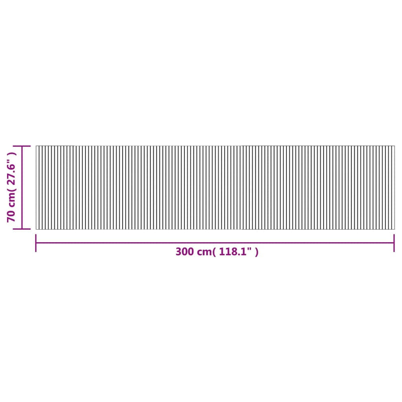 Teppich Rechteckig Schwarz 70x300 cm Bambus