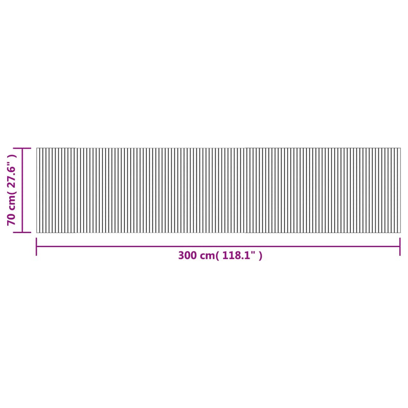 Teppich Rechteckig Hell Natur 70x300 cm Bambus