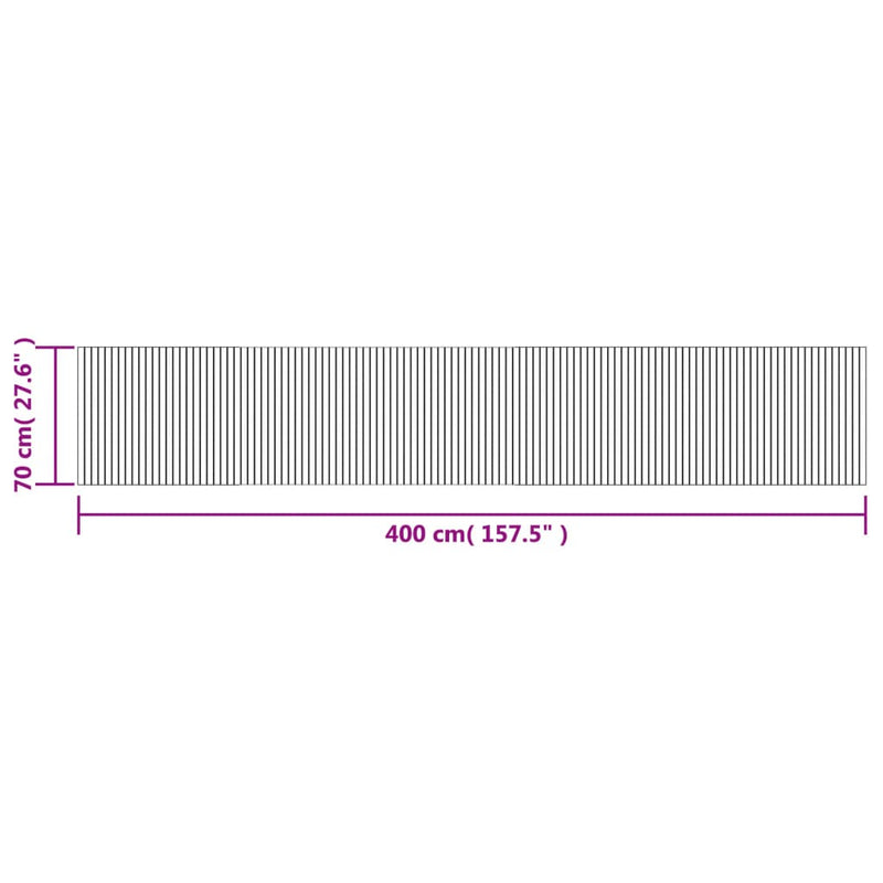 Teppich Rechteckig Schwarz 70x400 cm Bambus