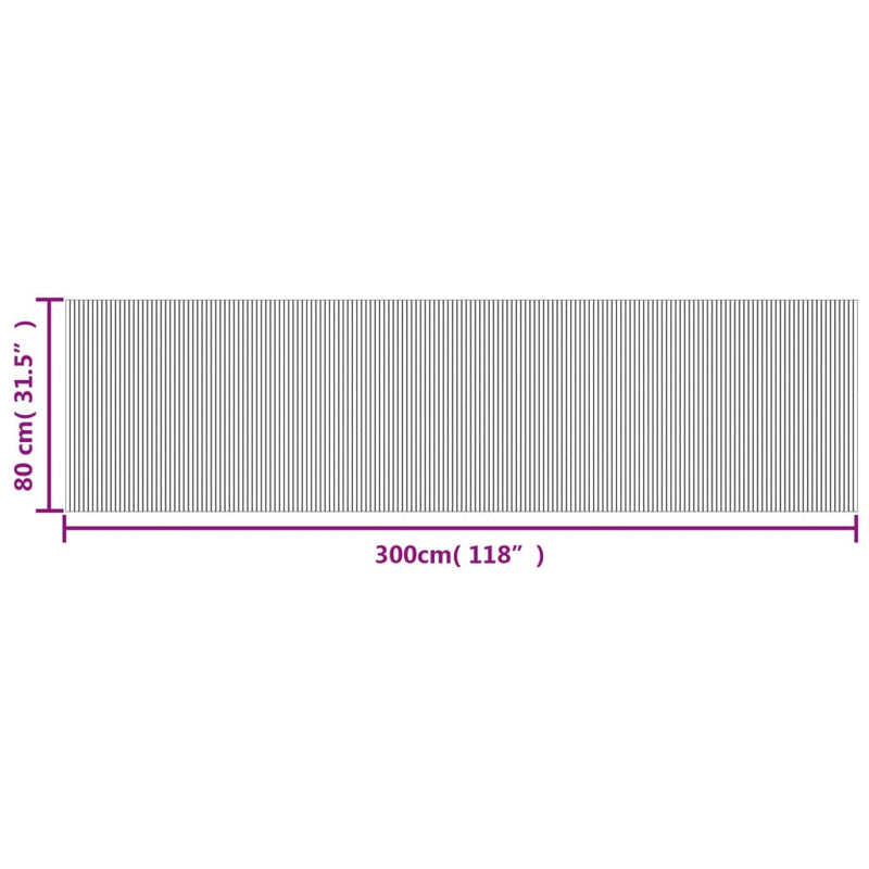 Teppich Rechteckig Schwarz 80x300 cm Bambus