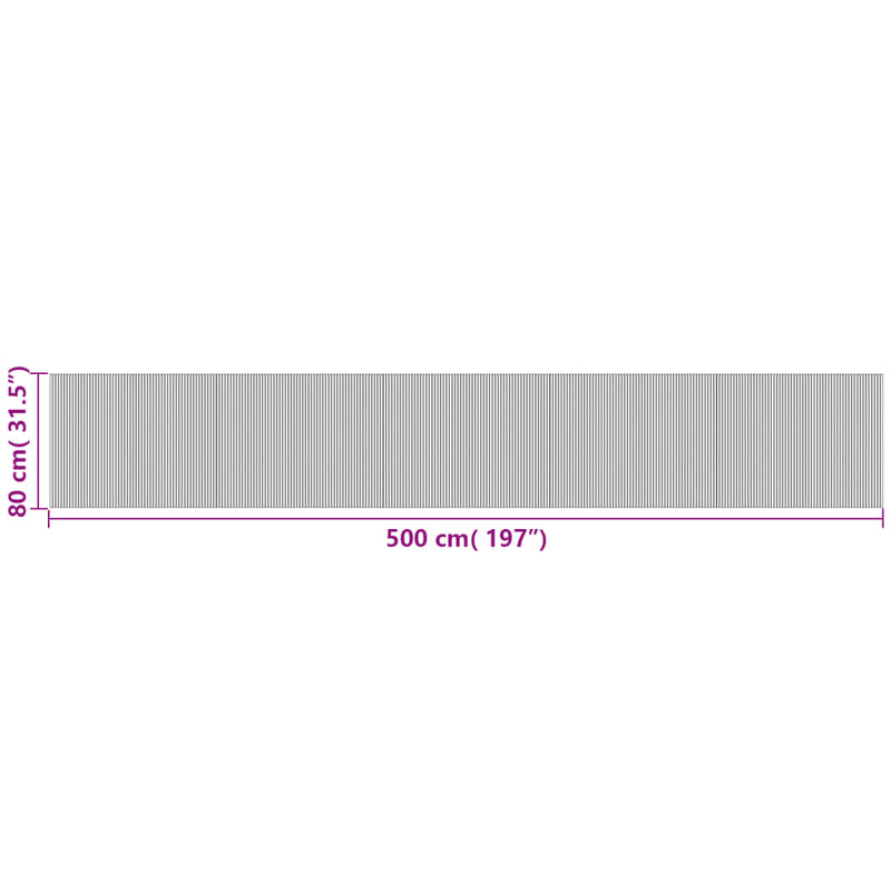 Teppich Rechteckig Grau 80x500 cm Bambus