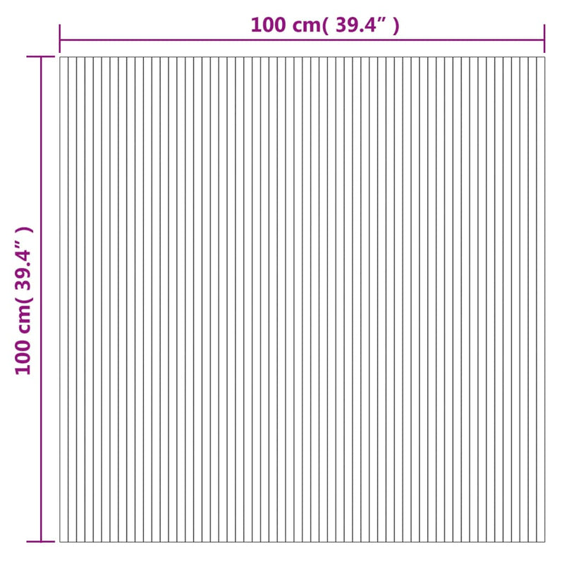 Teppich Rechteckig Grau 100x100 cm Bambus