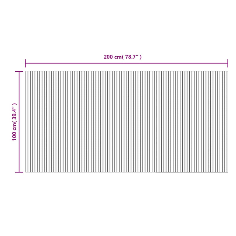 Teppich Rechteckig Hell Natur 100x200 cm Bambus