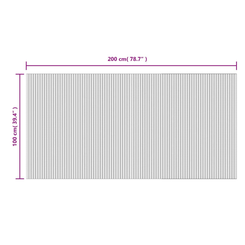 Teppich Rechteckig Grau 100x200 cm Bambus