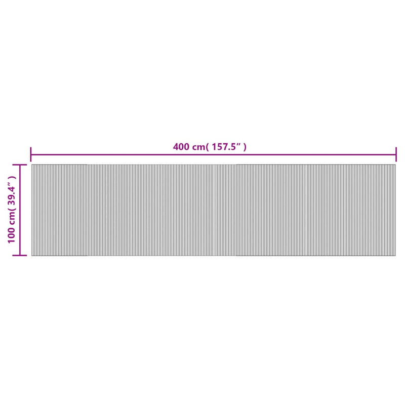 Teppich Rechteckig Braun 100x400 cm Bambus