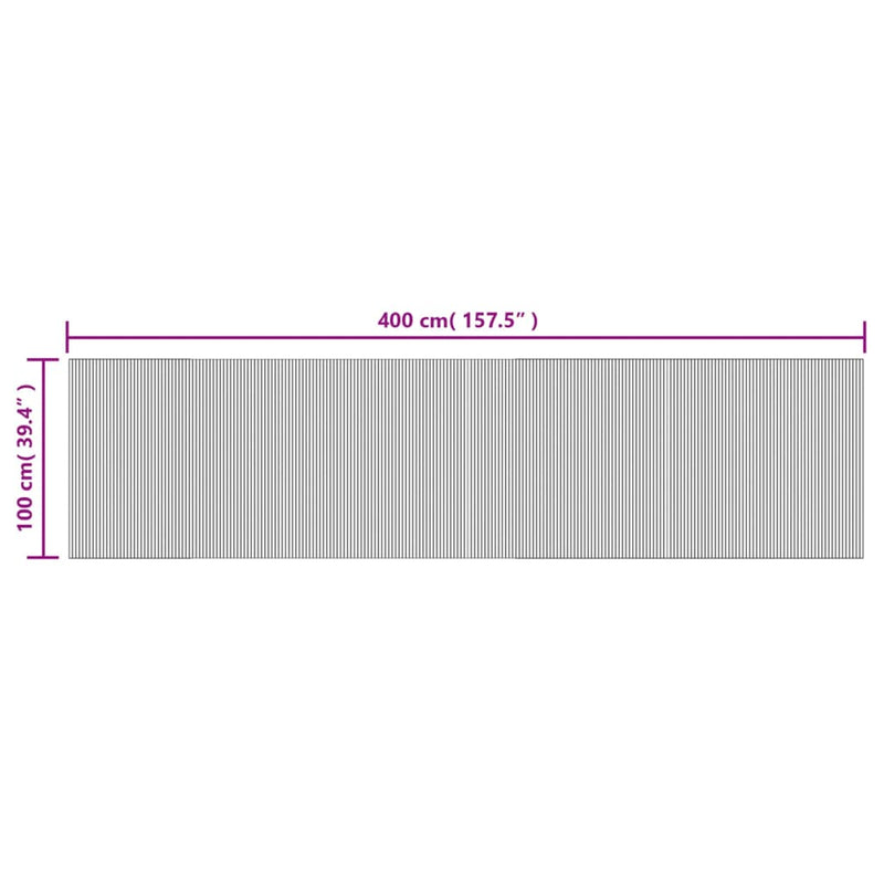 Teppich Rechteckig Dunkelbraun 100x400 cm Bambus