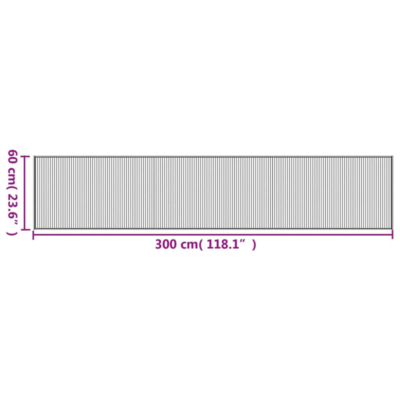 Teppich Rechteckig Hell Natur 60x300 cm Bambus