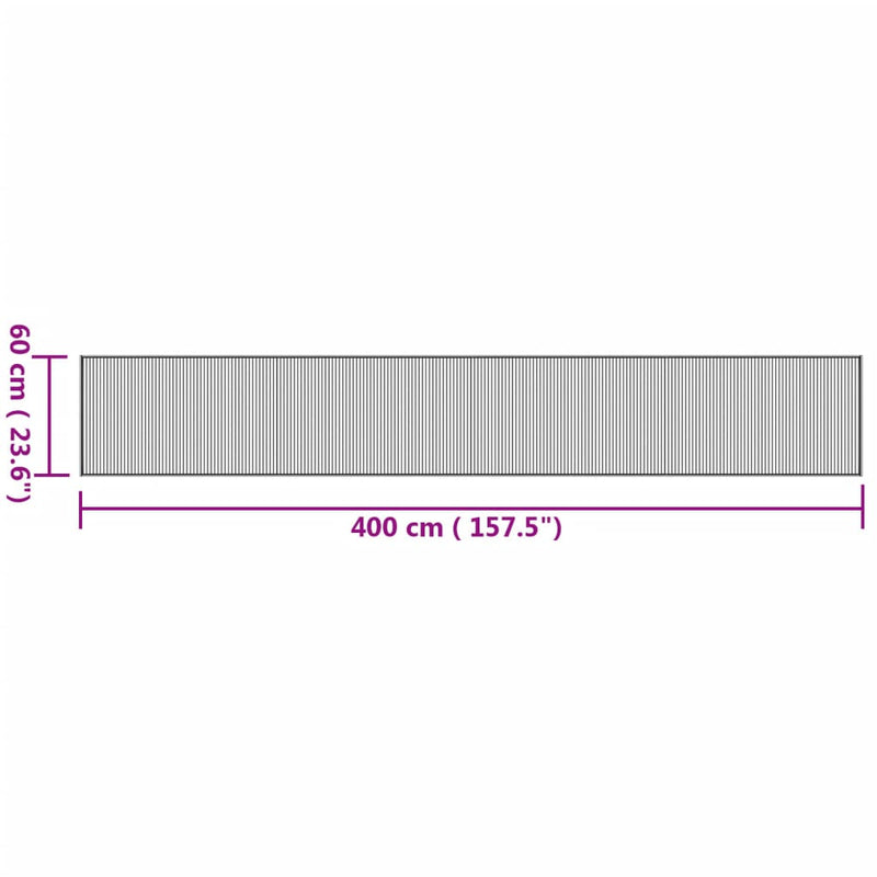 Teppich Rechteckig Natur 60x400 cm Bambus