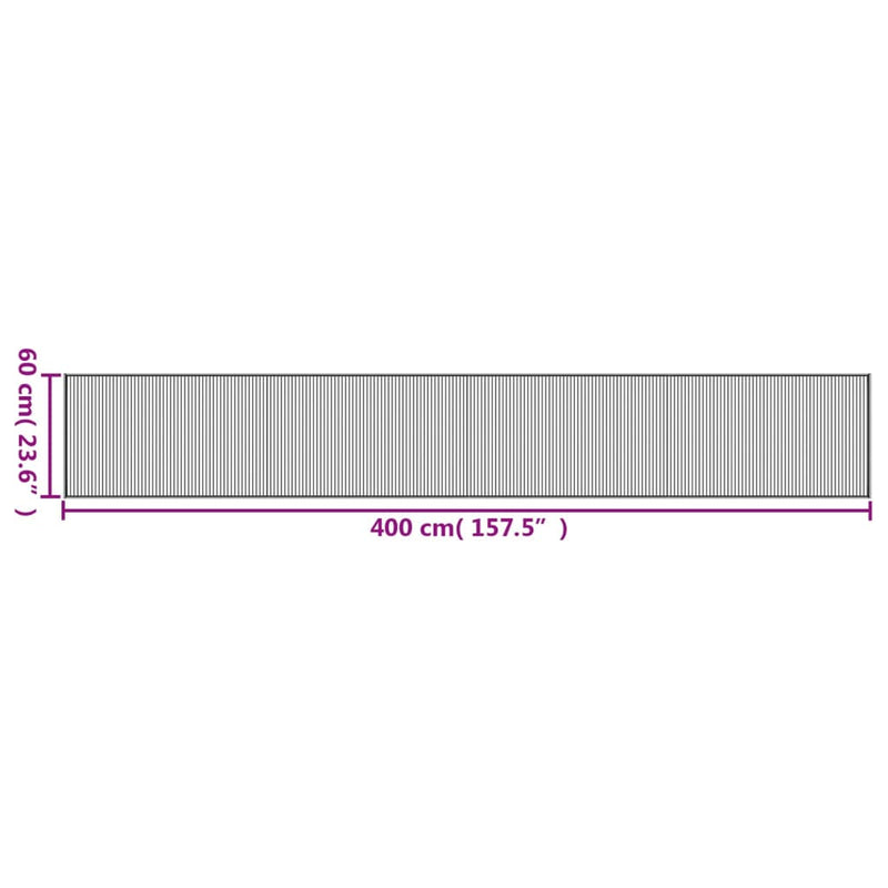 Teppich Rechteckig Dunkelbraun 60x400 cm Bambus