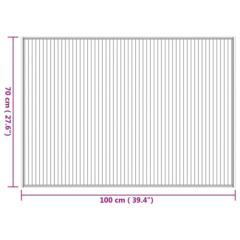 Teppich Rechteckig Natur 70x100 cm Bambus