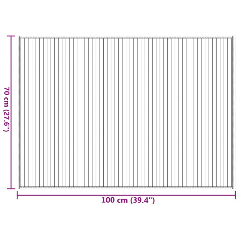 Teppich Rechteckig Braun 70x100 cm Bambus