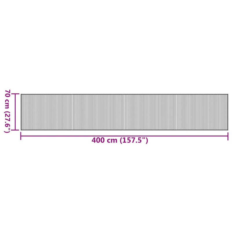 Teppich Rechteckig Grau 70x400 cm Bambus