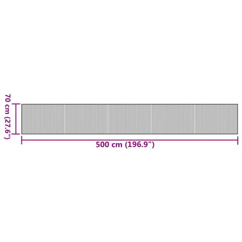 Teppich Rechteckig Schwarz 70x500 cm Bambus