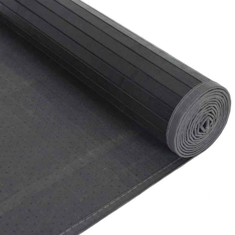 Teppich Rechteckig Schwarz 80x100 cm Bambus