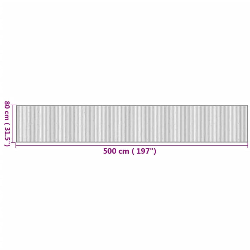 Teppich Rechteckig Natur 80x500 cm Bambus