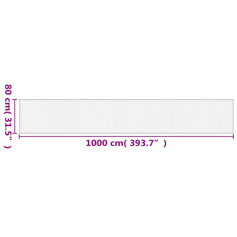 Teppich Rechteckig Schwarz 80x1000 cm Bambus