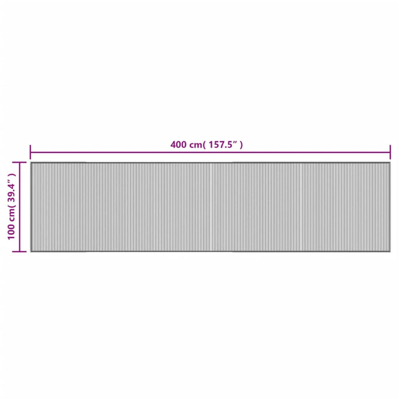 Teppich Rechteckig Braun 100x400 cm Bambus