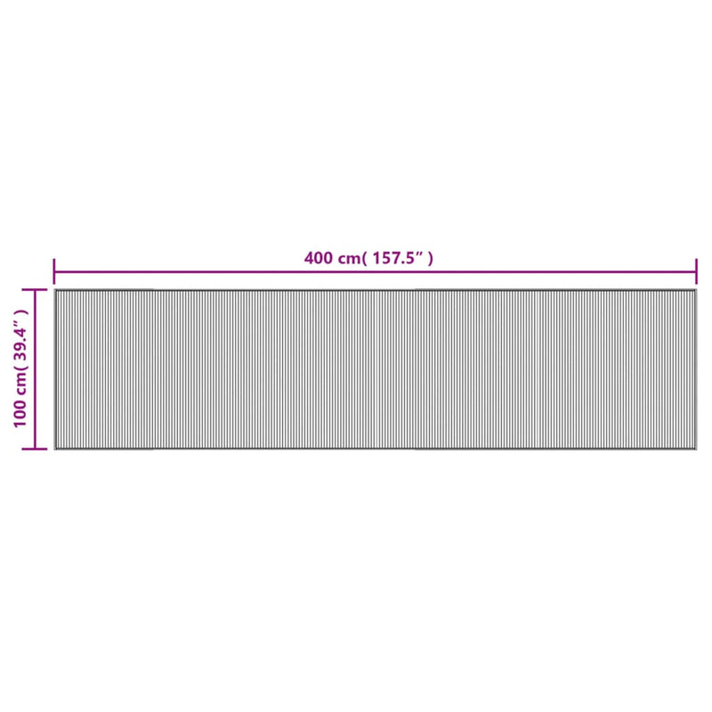 Teppich Rechteckig Hell Natur 100x400 cm Bambus