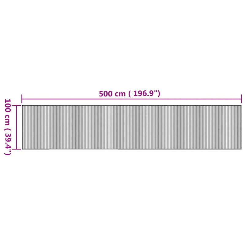 Teppich Rechteckig Natur 100x500 cm Bambus