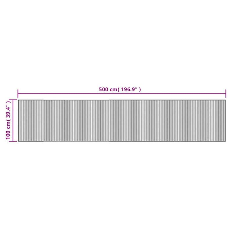 Teppich Rechteckig Braun 100x500 cm Bambus