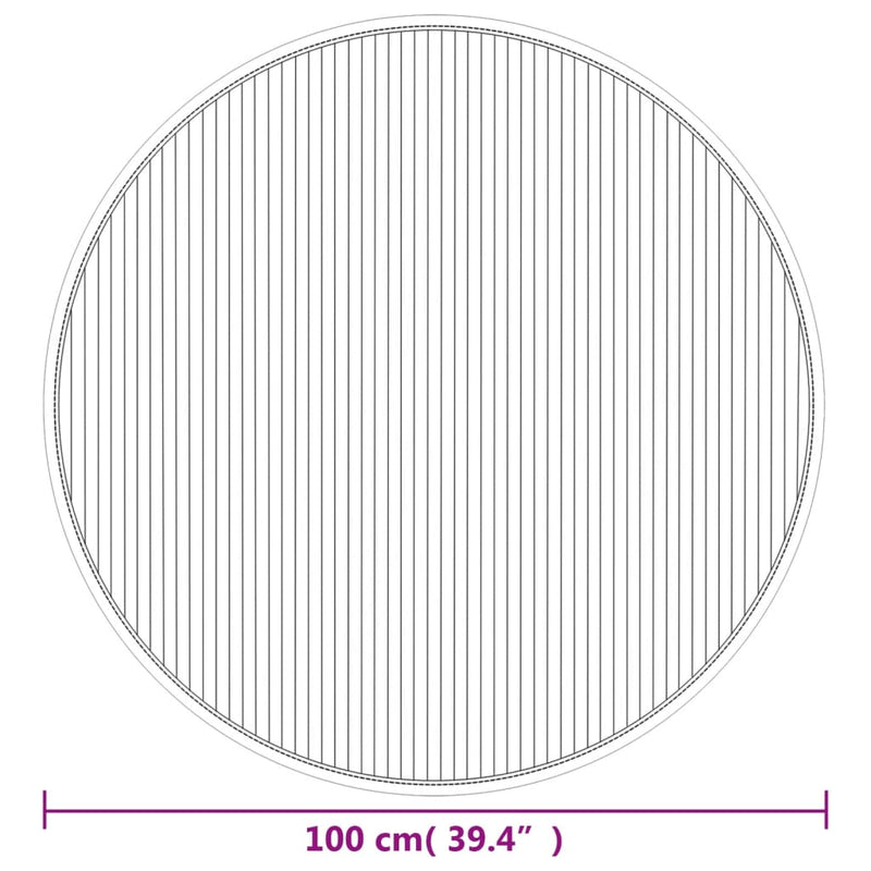 Teppich Rund Hell Natur 100 cm Bambus