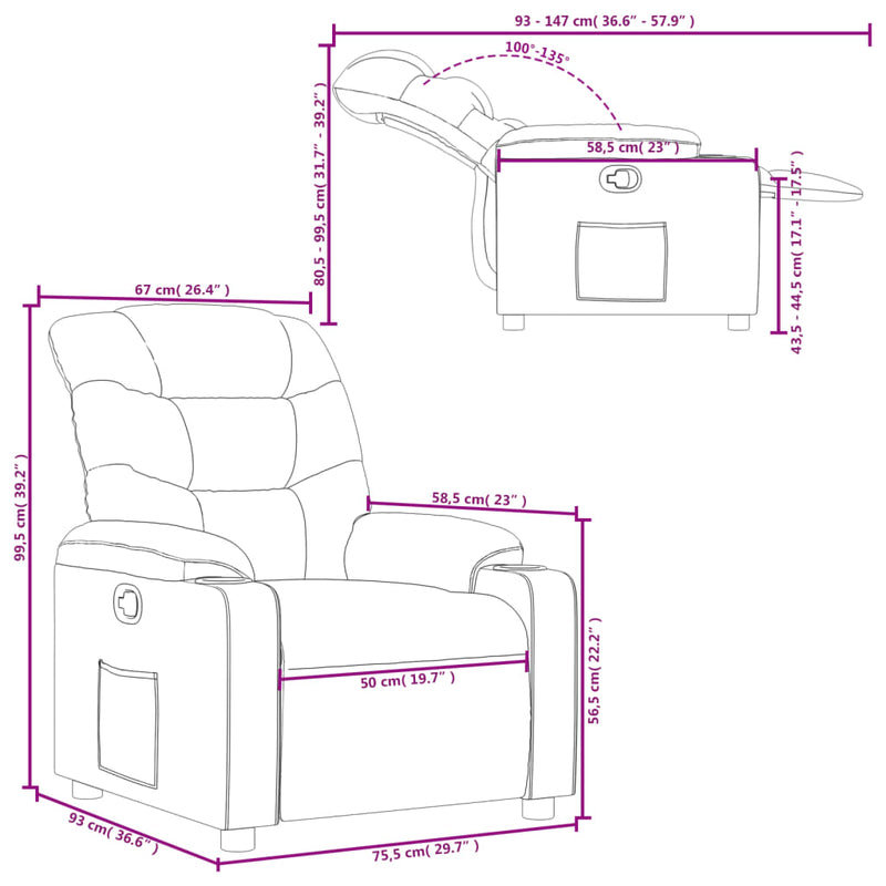 Relaxsessel Braun Stoff