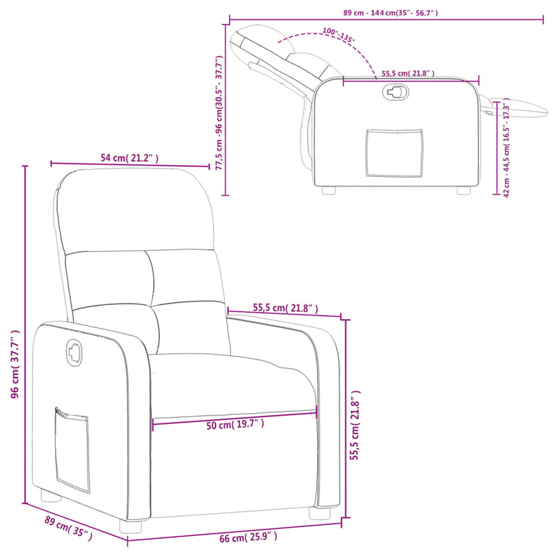 Relaxsessel Braun Stoff