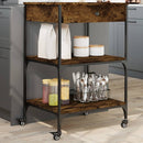 Küchenwagen Braun Eichen-Optik 60X48X89,5 Cm Holzwerkstoff