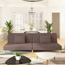 Schlafsofa 2-Sitzer Mit 2 Kissen Stoff