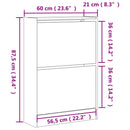 Schuhschrank Sonoma-Eiche 60X21X87,5 Cm Holzwerkstoff Sonoma Eiche