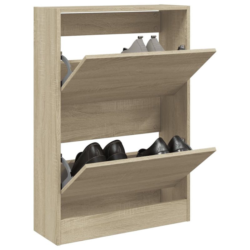 Schuhschrank Sonoma-Eiche 60X21X87,5 Cm Holzwerkstoff Sonoma Eiche