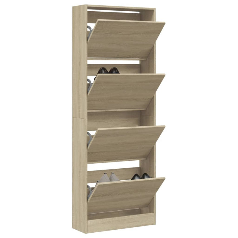 Schuhschrank Sonoma-Eiche 60X21X87,5 Cm Holzwerkstoff Sonoma Eiche