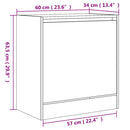 Schuhschrank 60X34X63,5 Cm Holzwerkstoff Räuchereiche
