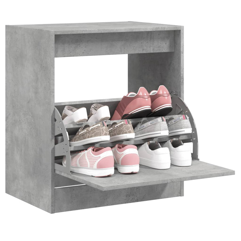 Schuhschrank Holzwerkstoff Betongrau