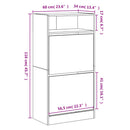 Schuhschrank 60X34X116 Cm Holzwerkstoff
