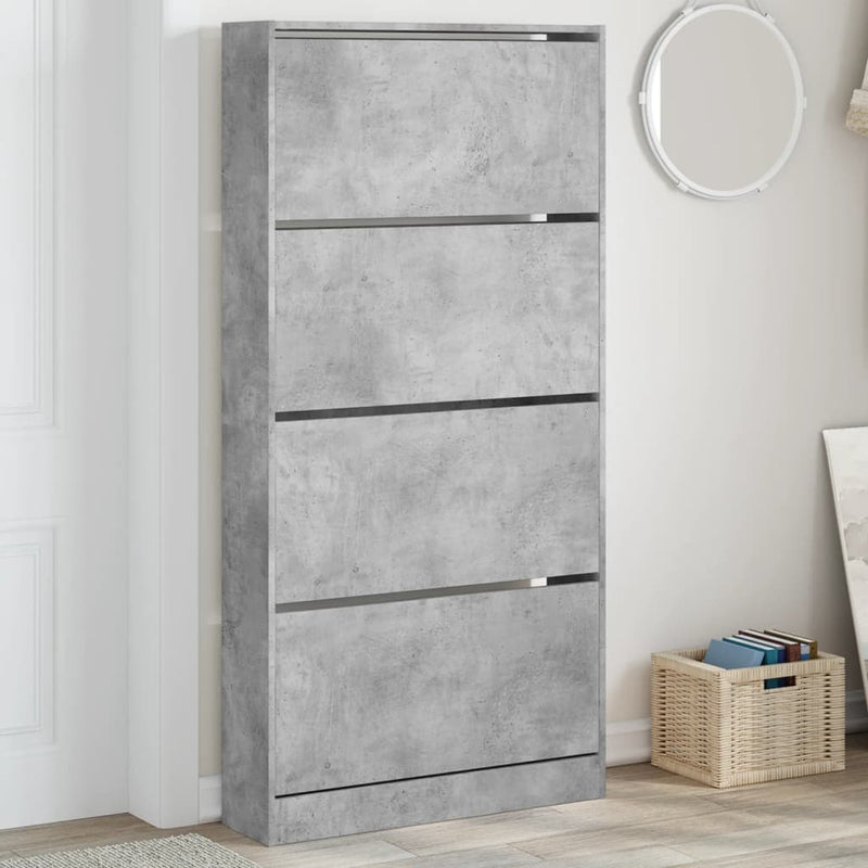 Schuhschrank Holzwerkstoff Betongrau