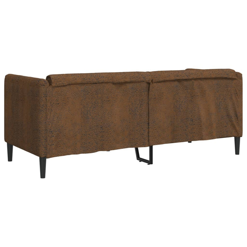 2-Sitzer Sofa Braun Kunstleder Wildleder-Optik