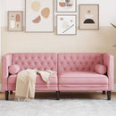 Chesterfield-Sofa Mit Nackenrollen Samt