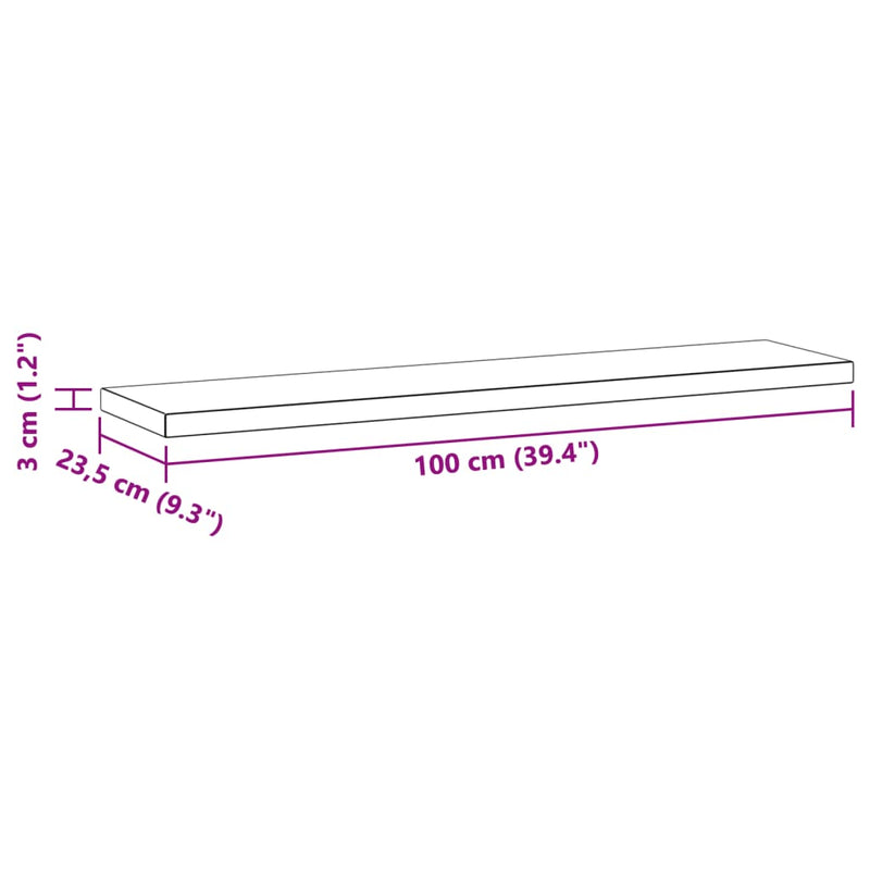 Wandregale 2 Stk. 100x23,5x3 cm Schwarz Edelstahl