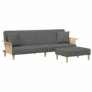 Schlafsofa 2-Sitzer Mit Kissen Und Fußhocker Samt