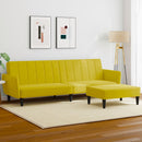 Schlafsofa 2-Sitzer Mit Fußhocker Samt