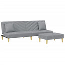 Schlafsofa 2-Sitzer Mit Kissen Und Fußhocker Stoff