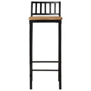 7-Tlg. Bar-Set Raues Mangoholz Und Metall Braune Eiche