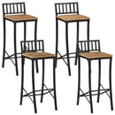 5-Tlg. Bar-Set Raues Mangoholz Und Metall