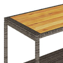 Barwagen 3 Böden Grau Poly Rattan Und Massivholz Akazie