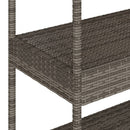 Barwagen 3 Böden Grau Poly Rattan Und Massivholz Akazie